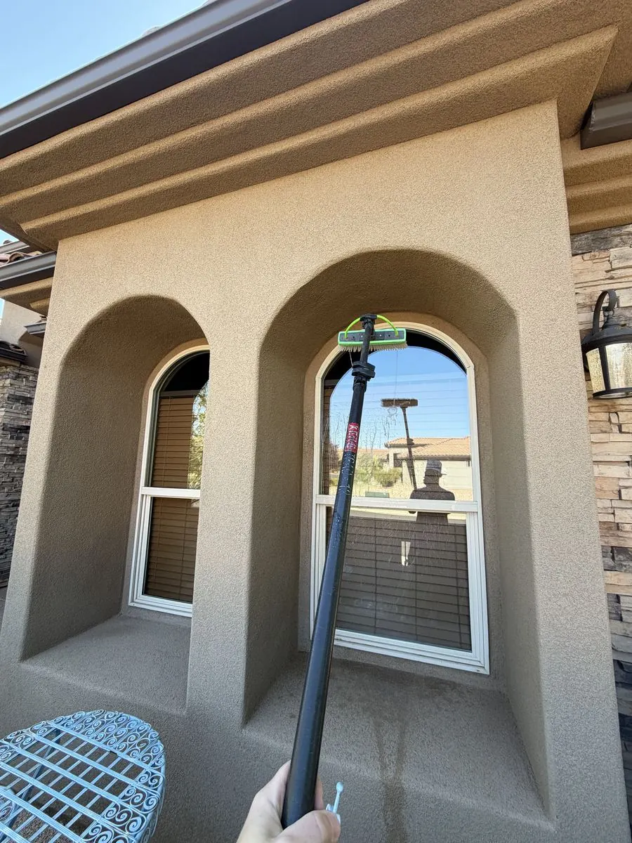 Front entry door and sidelight window cleaned